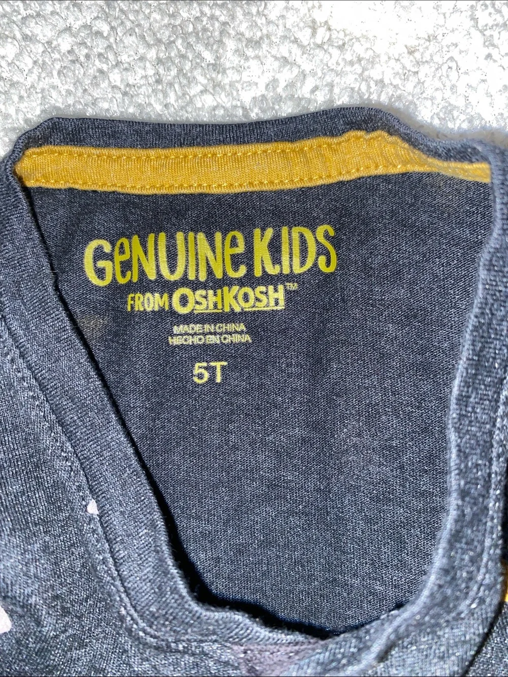 OshKosh B'gosh  Short-Sleeve Henley with Yellow and Light Pink Triangles